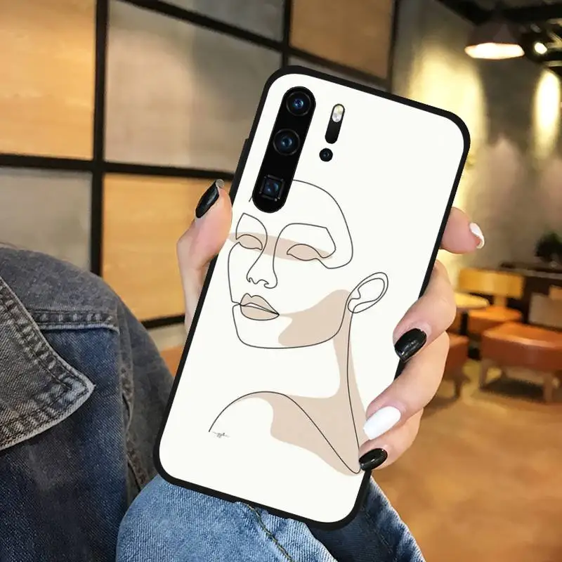 

Abstract line art Phone Cases Funda For Huawei P9 P10 P20 P30 Lite 2016 2017 2019 plus pro P smart