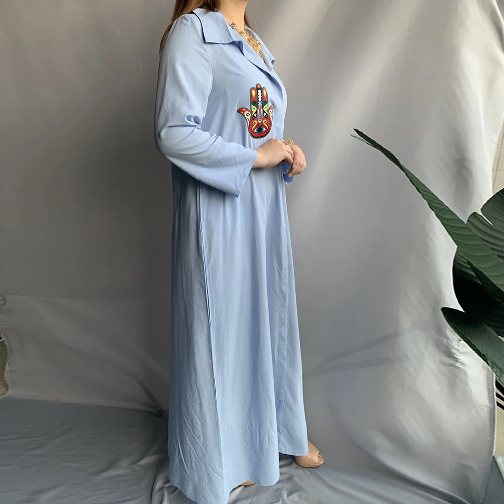 Женское платье-рубашка Siskakia макси-платье с лацканами и длинным рукавом в