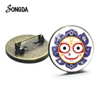 Значки лорд джаганнат OM Lotus Puri индийский индуийский Бог художественный узор стеклянный купол мультфильм детский значок значки Мужские Женские аксессуары