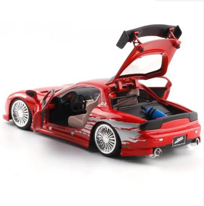 Модель автомобиля из сплава Mazda RX7 1:24 высокая симуляция ралли гоночный спортивный