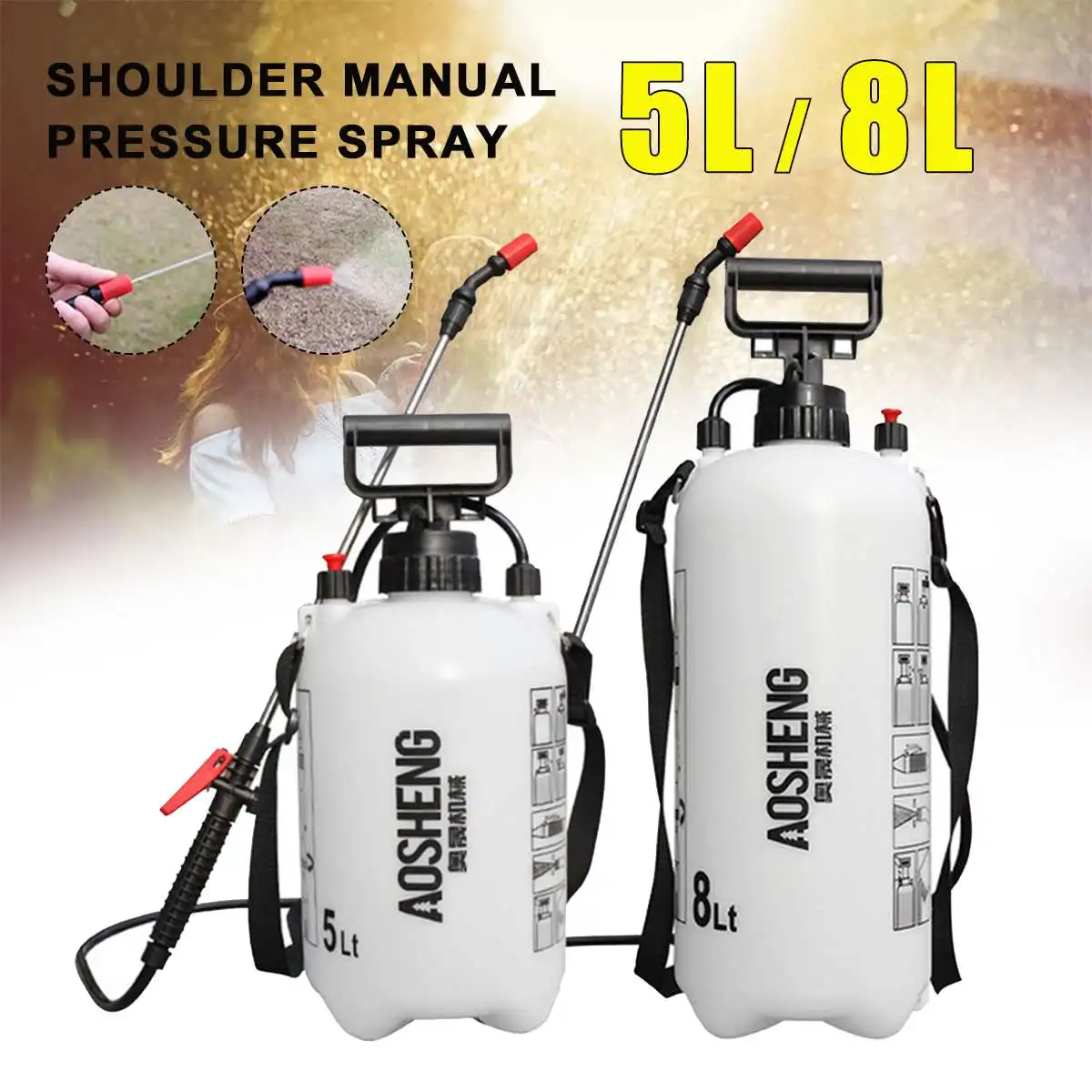 

HOT 5L/8L Gardening Sprayer Shoulder Type Pressure Sprinkler Shoulder Manual Pressure Spray Bottle Plant Irrigation Watering