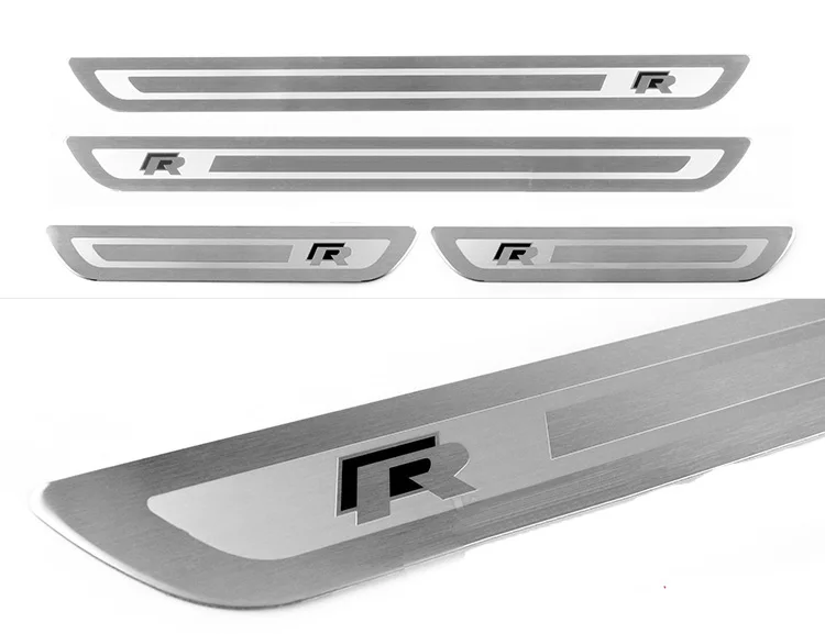 

For GOLF 6 7 GTI R-line Jetta Polo T-roc R Touran Passat Door Sill Plate Kits Scuff Plate 4 PCS 304 Stainless Steel