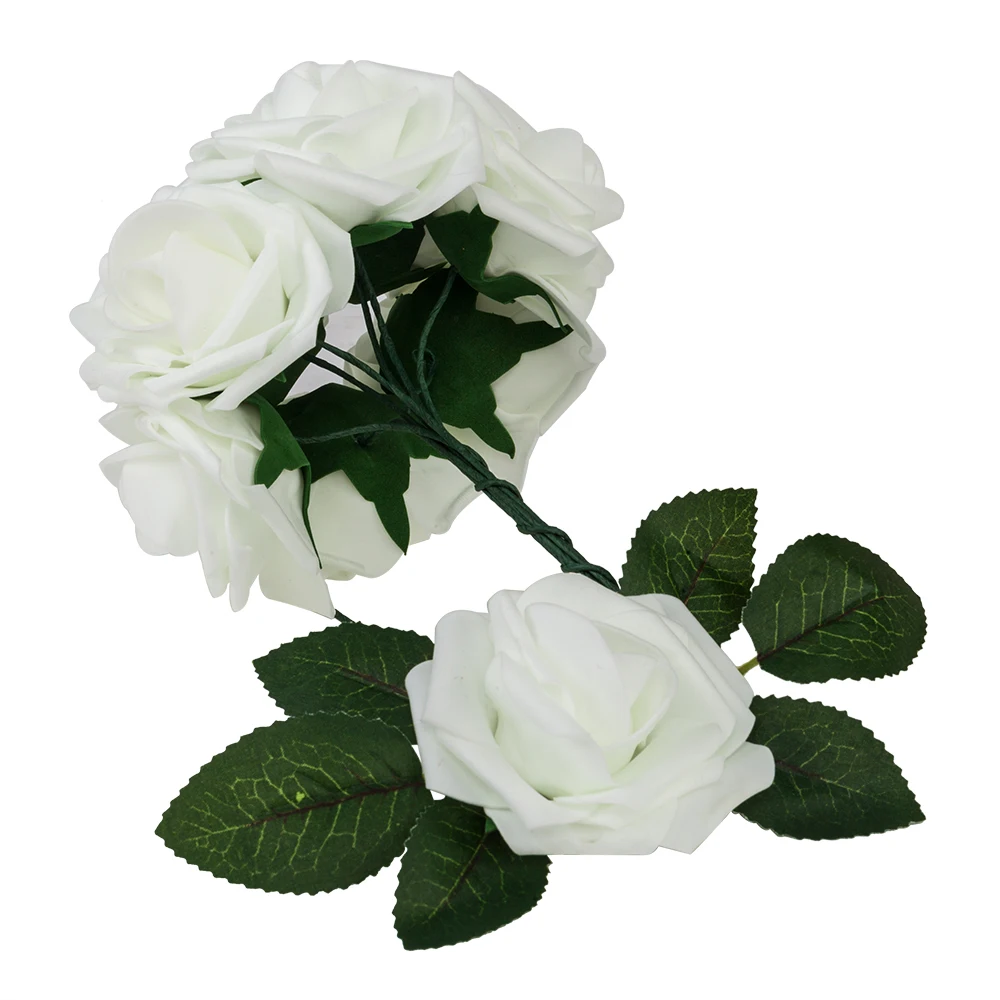 

25pcs PE Foam Rose Flower White