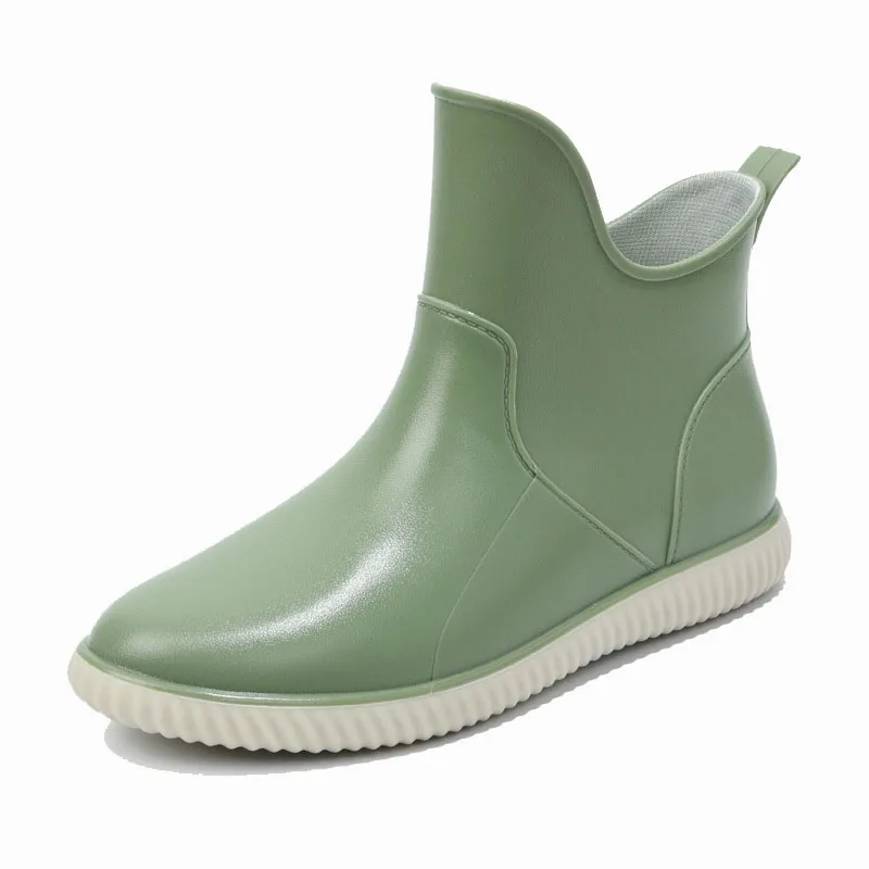 

Fashion Rain Boots Casual Women's Waterproof Shoes Soft-soled Comfortable Non-slip Kitchen Rubber Shoes Women PVC Rainboots