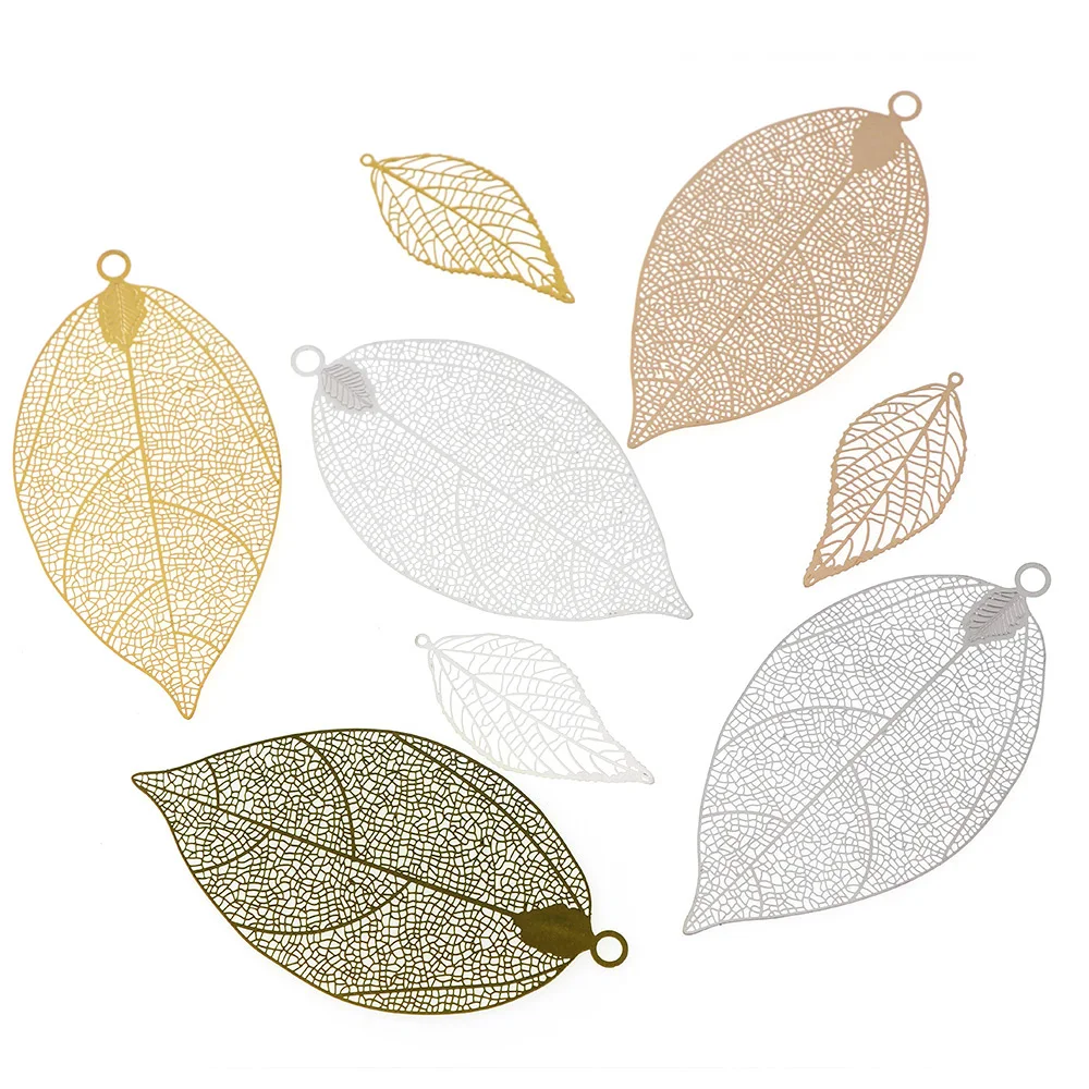 5/10 шт. винтажные металлические подвески в виде листьев|Подвески| |