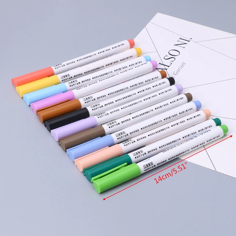 

12 Colors Erasable Whiteboard Marker Pen Sign Fine Nib Set Supplies R66C