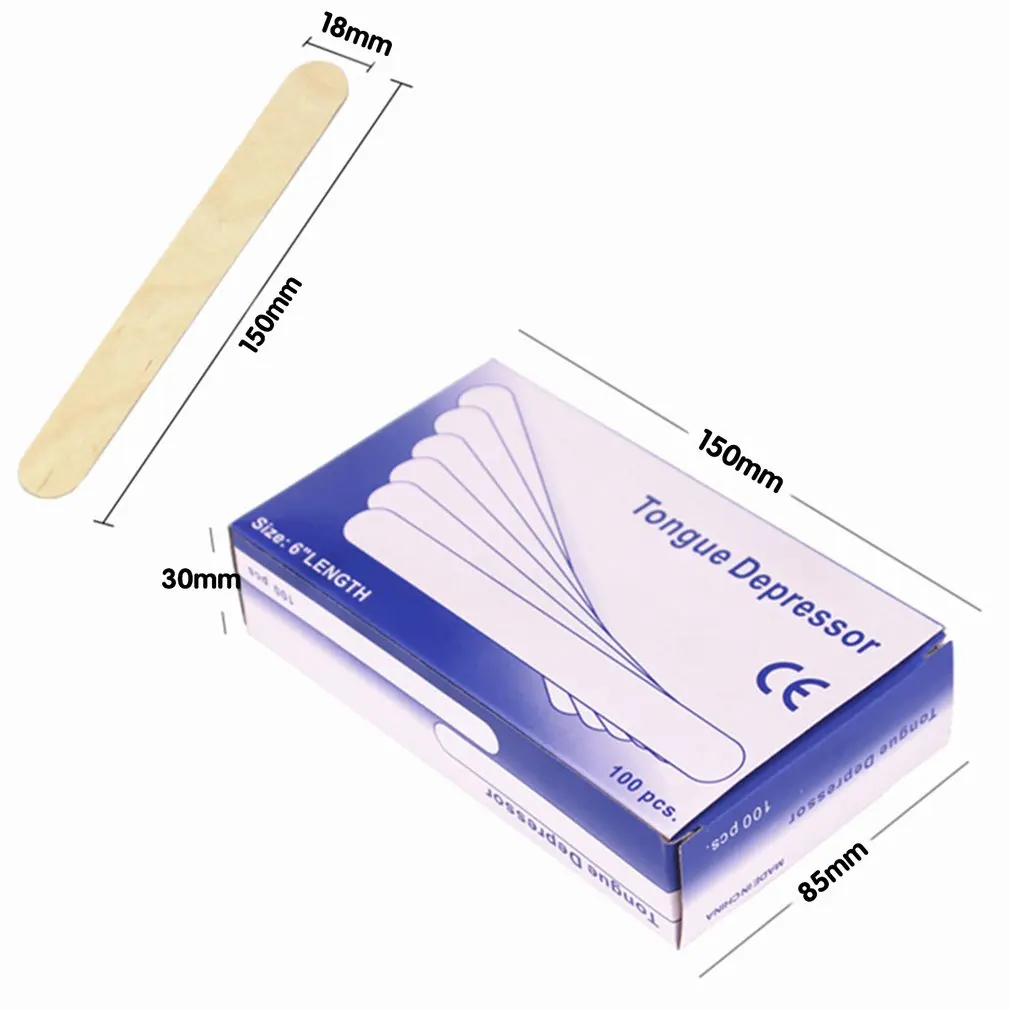 

100Pcs Wooden Tongue Depressor Waxing Wax Spatula Disposable Bamboo Sticks Medical Stick Beauty Health Tool