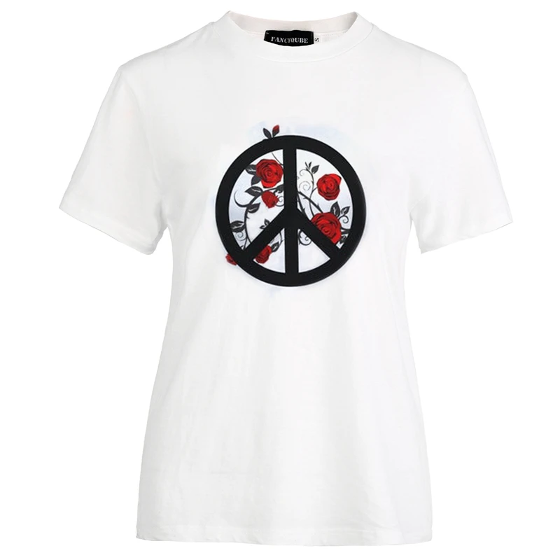 Женская футболка с надписью I'm Most peace love and светильник, женские летние свободные футболки, camiseta mujer S-XL