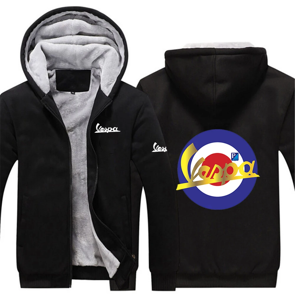 

Men's 2021 Brand Print Vespa Logo Harajuku Thicken Jacket Sport Hip Hop Male Hoodies Casual Sweatshirts Coats Skull Sweater