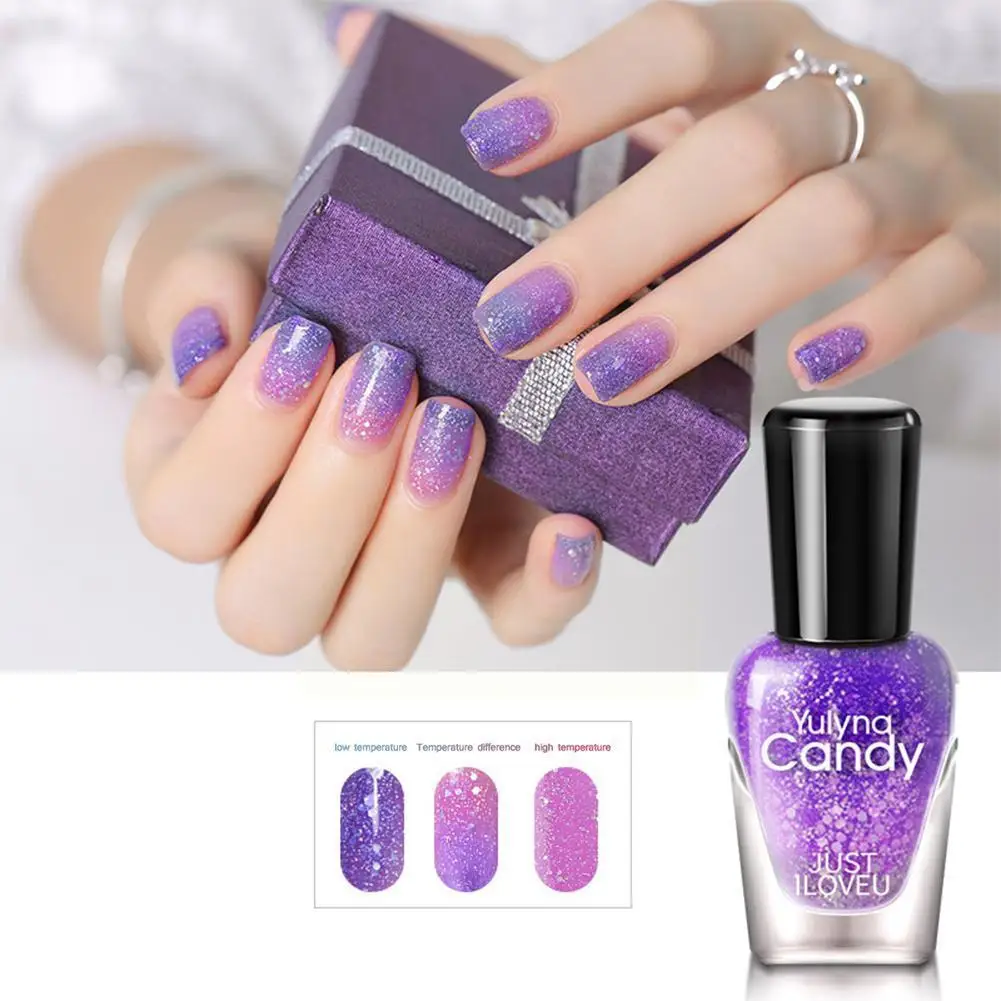 

7ml Temperature Color Changing Thermal Nail Polish Polish Nail Nail Gel Gel UV Gel Art Polish Shimmer Glitter Y4C8