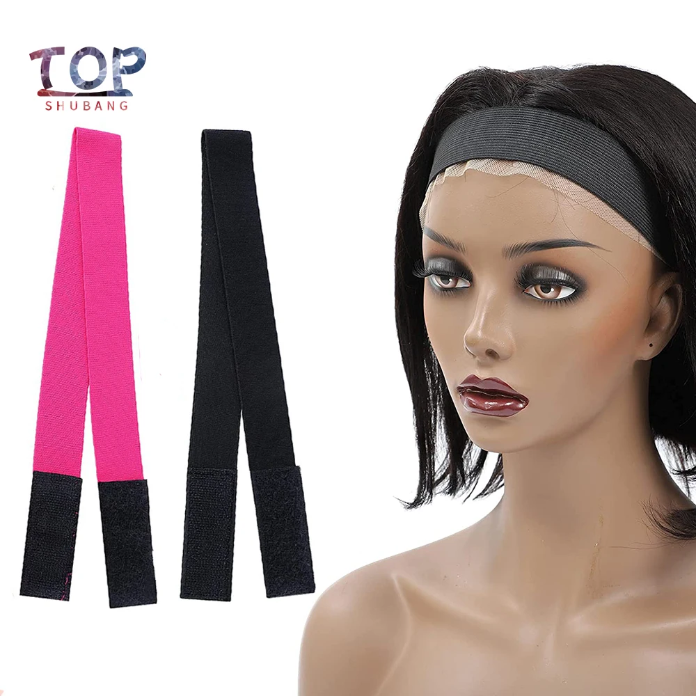 

Women Adjustable Elastic Band Edge Grip Band Wig Support Hot Pink Band Non Slip Wig Accessories