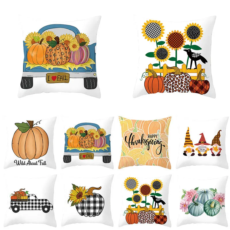 

Pillowcase Comfortable Holiday Decoration Pumpkin Print Pillowcase Dwarf Print Pillowcase Thanksgiving Style Household Items