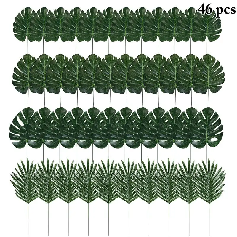 

46PCS Artificial Tropical Leaf Multi-purpose Lifelike Artificial Leaf Faux Leaf