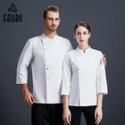 Куртка для шеф-повара, для ресторана, кухни, рукав три четверти, пригодная для носки, униформа для шеф-повара, официанта, общепита, одежда для шеф-повара M-3XL