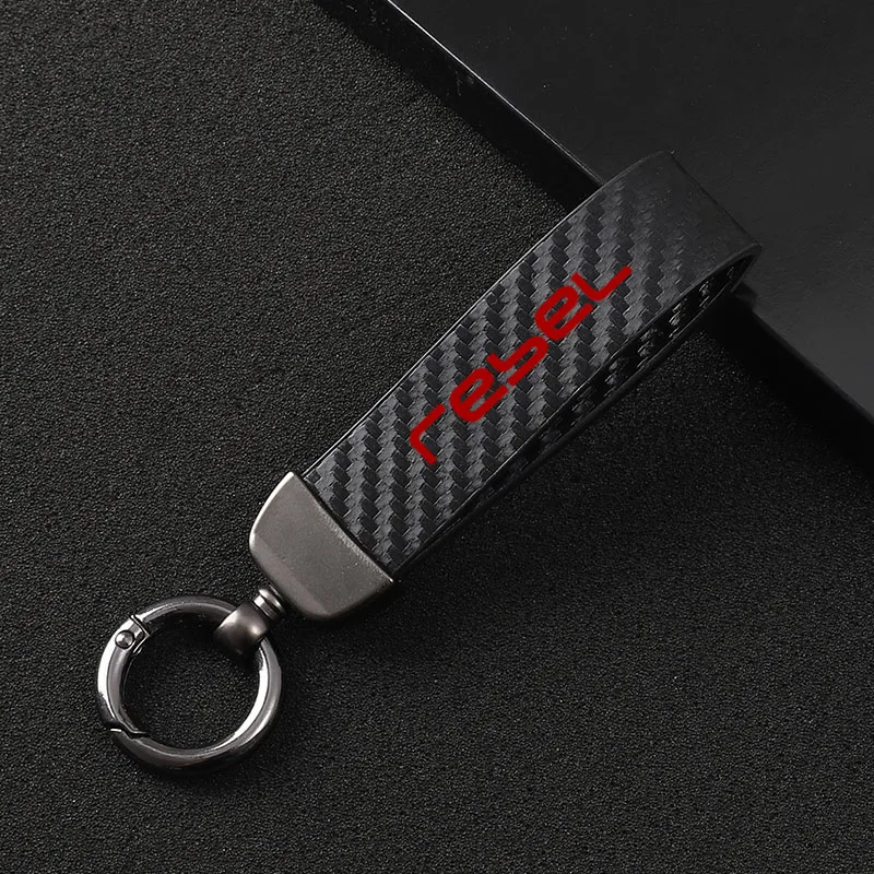 

New fashion motorcycle carbon fiber leather rope Keychain key ring For Honda Rebel CMX 300 500 CMX300 CMX500 2017- 2021