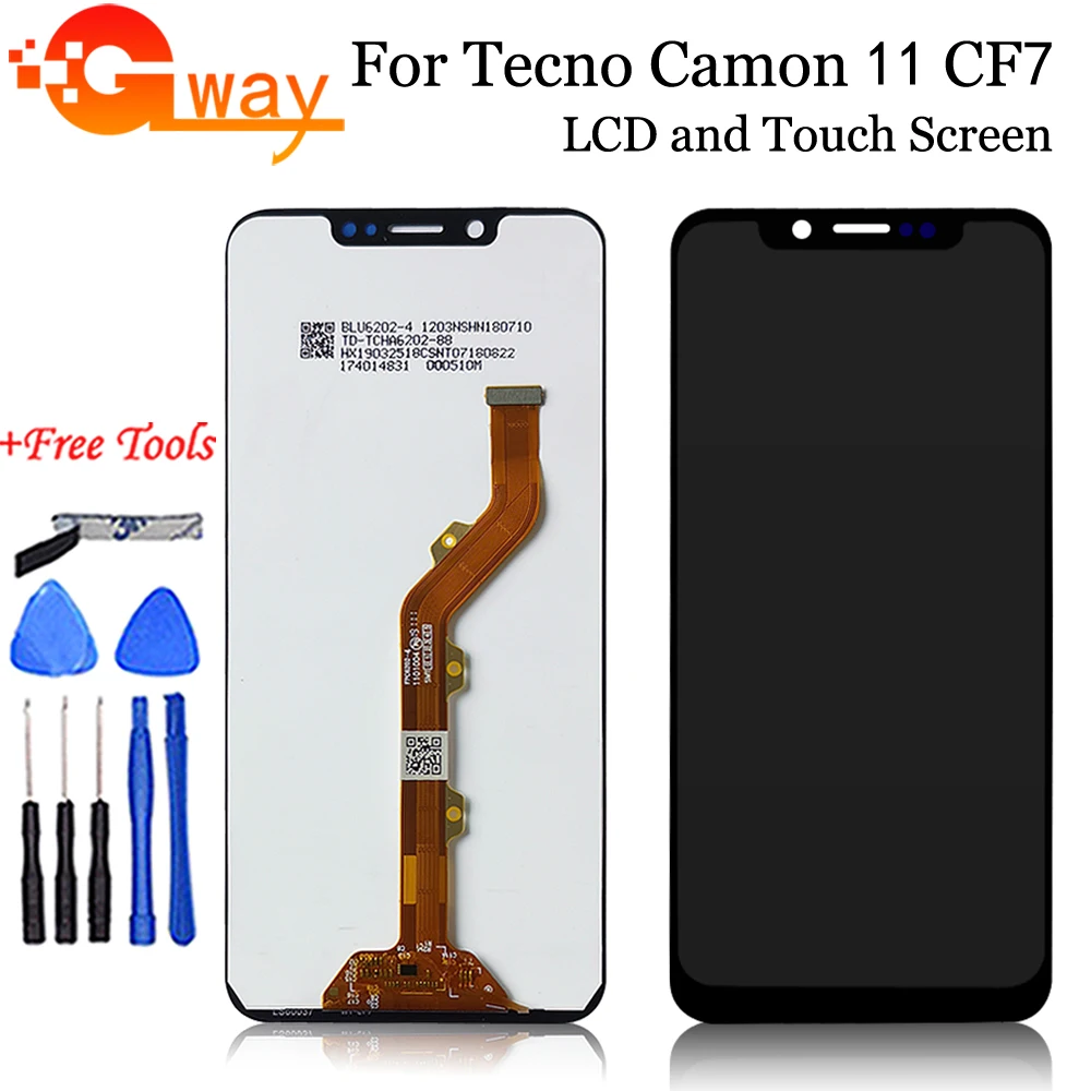 ЖК дисплей 6 2 дюйма для Tecno Camon 11 CF7 сенсорный экран дигитайзер панель в сборе CF8