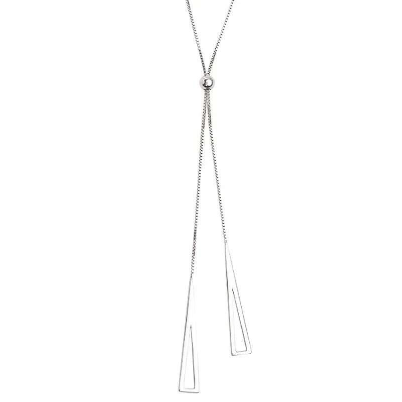 

Adjustable Exquisite Geometric Triangle Necklace for Women Girls Birthday Party Charm Jewelry Simple Silver Color Clavicle Chain