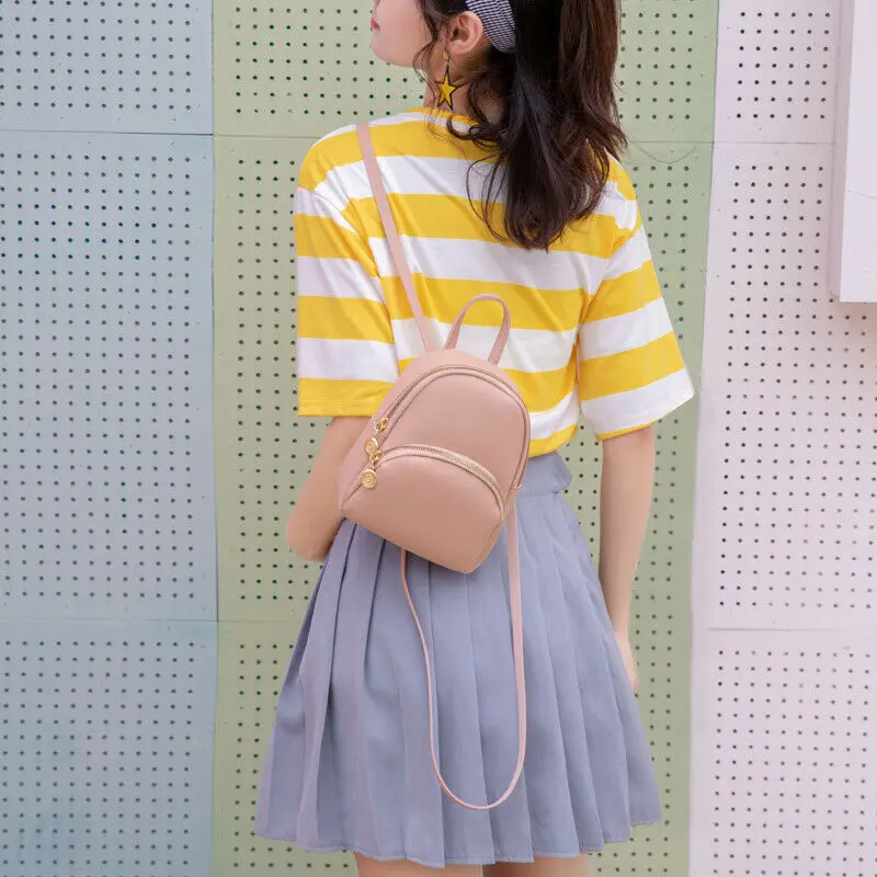 Женский черный мини-рюкзак матовый водонепроницаемый рюкзак из искусственной