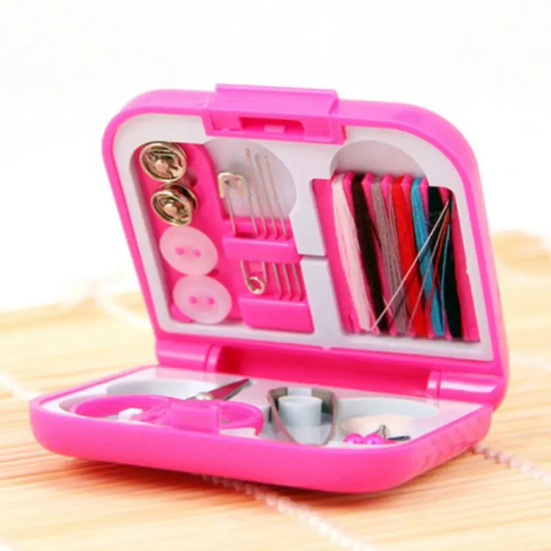 1set Portable Sewing Box Needle Threads Set Storage for Home Travel Scissor Thimble Buttons Pins Tools | Дом и сад