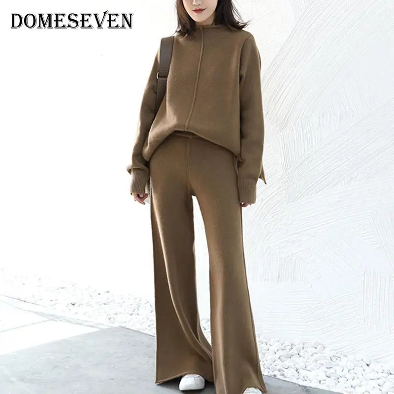 Женский спортивный костюм корейский вязаный теплый комплект из двух предметов