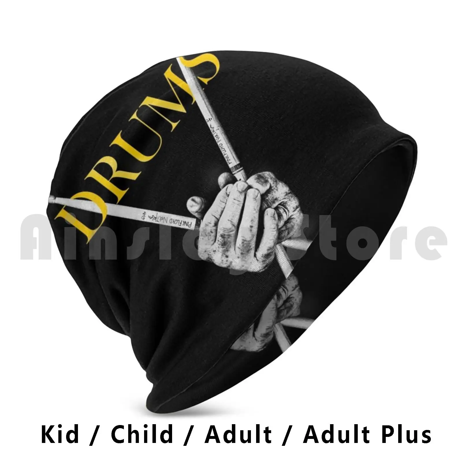 

Drums Beanies Knit Hat Hip Hop Drums Music Dark Sticks Hands Simple