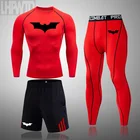 Новинка 2021, комплект для бега, Мужская футболка и штаны для фитнеса, мужская спортивная одежда MMA Rashguard, футболка с длинным рукавом, топы для бодибилдинга
