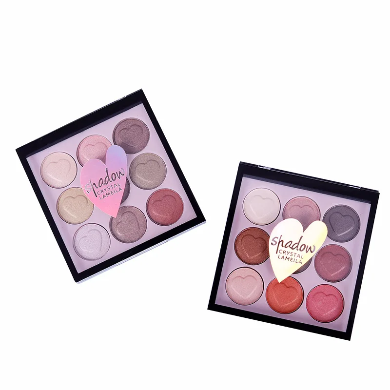 Палетка теней для век kiss beauty 9 цветов блестящие матовые пигменты тени