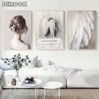 Плакат ангельские крылья, с розовым принтом