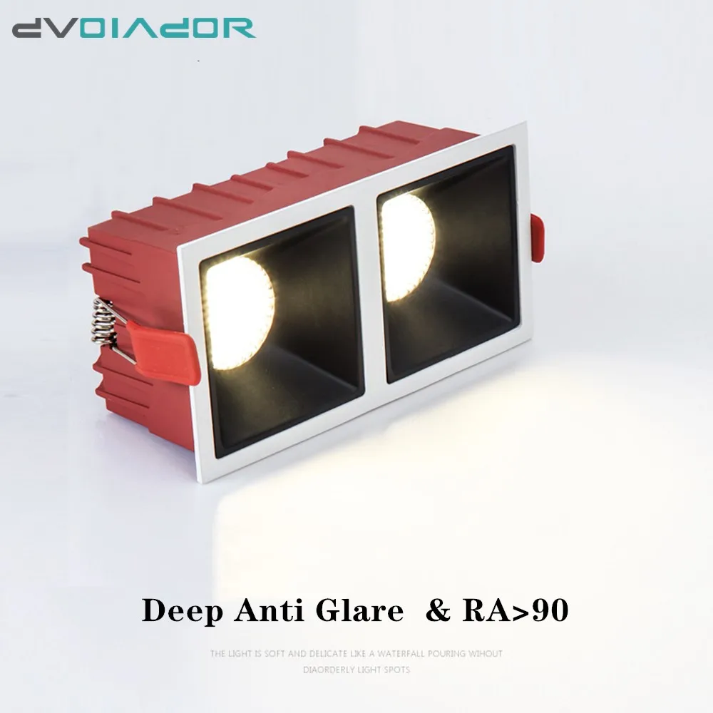 Затемнения с антибликовым покрытием светодиодный Утопленный вниз светильник 24