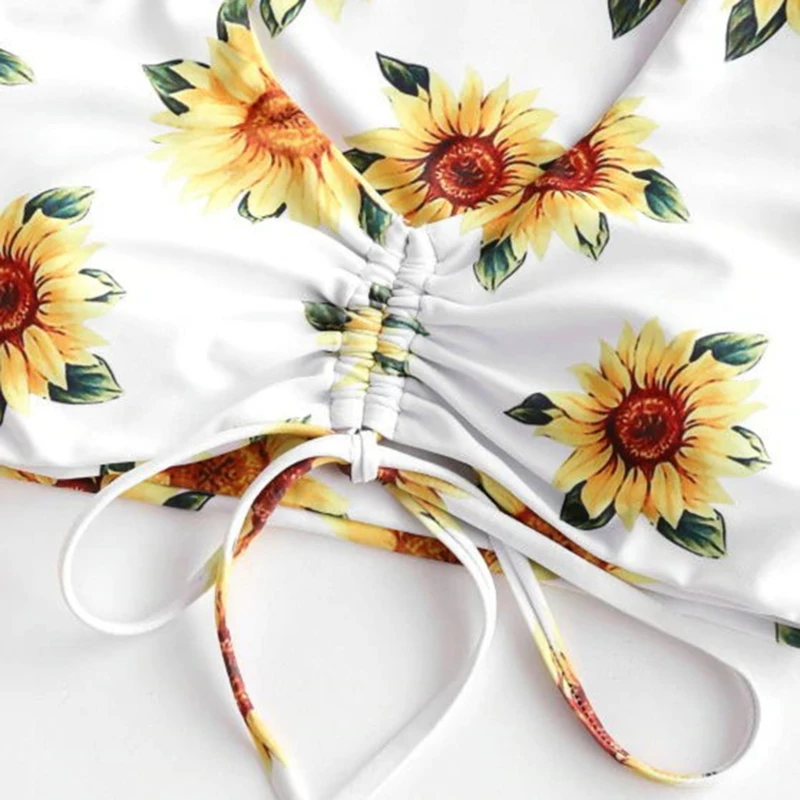 

Floral Bikini Set Women Flora V-Neck High-Waisted Two Piece Swimsuit 2021 Girl Beach Bathing Suit Swimwear Biquinis