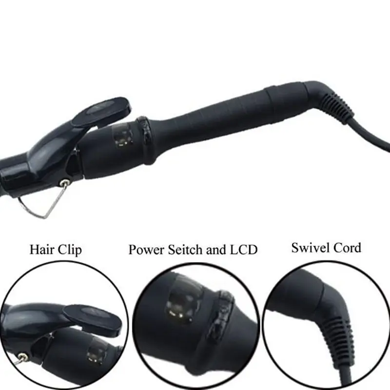 Щипцы для завивки волос спиральные щипцы Быстрое нагревание ЖКД электрические