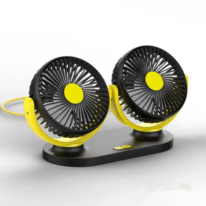 New Arrival Car fan 12V 24V USB Rechargeable 360 Degree Rotating Silent Car Air Vent Conditioner Fan 3 Speeds