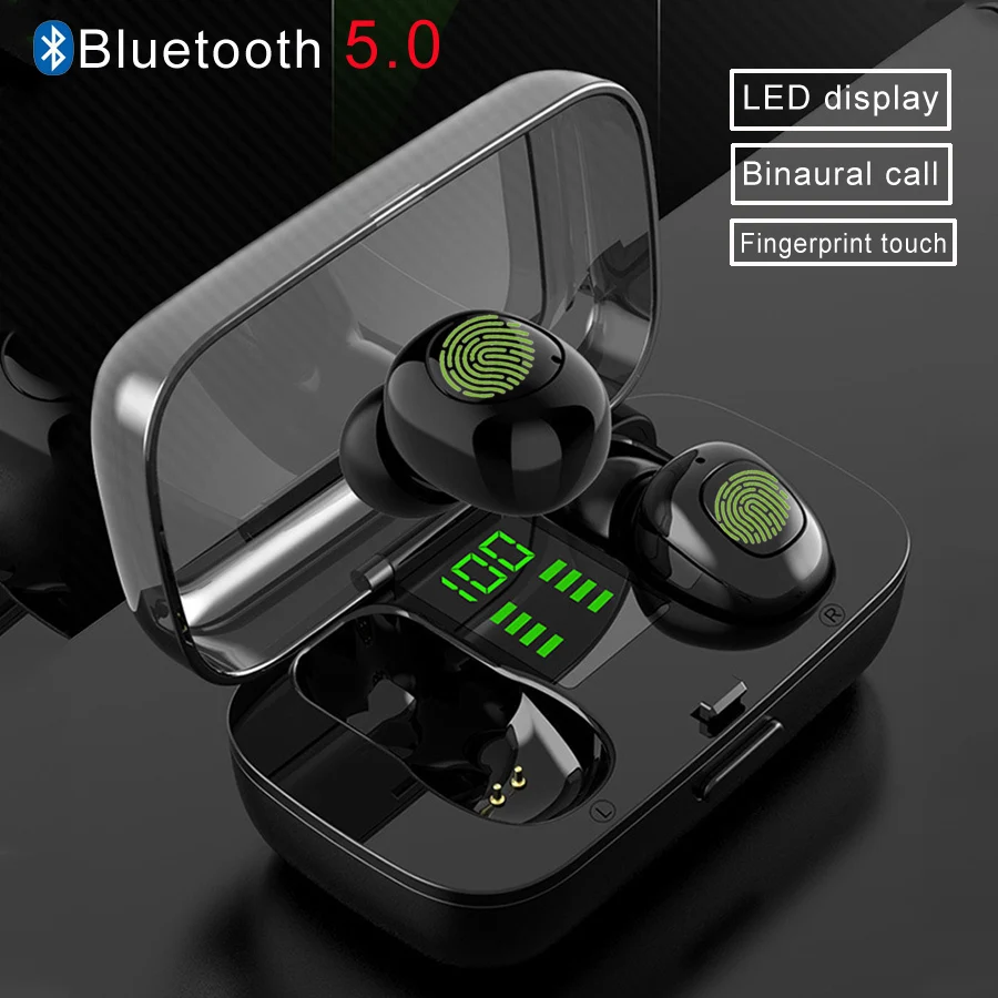 Новые наушники вкладыши TWS с 5 0 Bluetooth 8D стерео Беспроводной сенсорный Управление