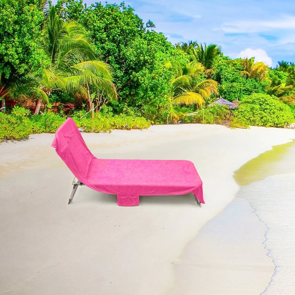 

1Pc Portable Lounge Chair Towel Cover Superfine Fiber Beach Chair Cover