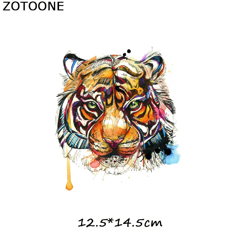 156 ZOTOONE железная нашивка, тигр, Лев, собака, животное, пластырь для одежды, наклейки футболка, а-уровень, моющийся, термопресс, аппликация C - Цвет: 156