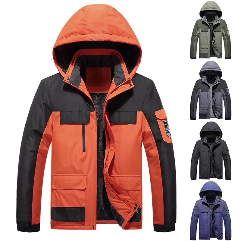 

2021 New Winter Jacket Mens Autumn Thicken Warm Jacket Casual Fashion Parkas Stand Collar Coat Windproof Hooded Streetwear Men