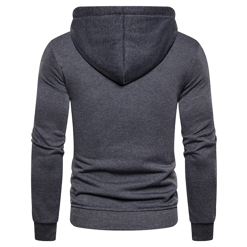 Мужская мода толстовки и свитшоты мужские одноцветные с капюшоном тонкий