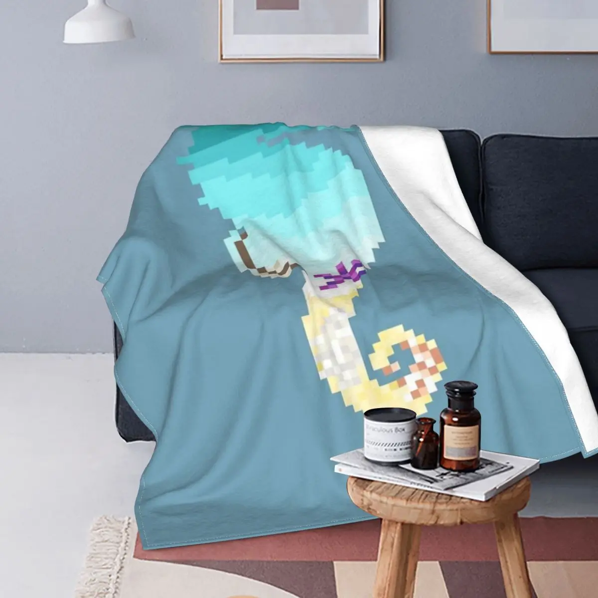 

Manta moderna de mar y caballito de mar, colcha de cama a cuadros, manta de Anime, ropa de cama y fundas Kawaii, 1 manta