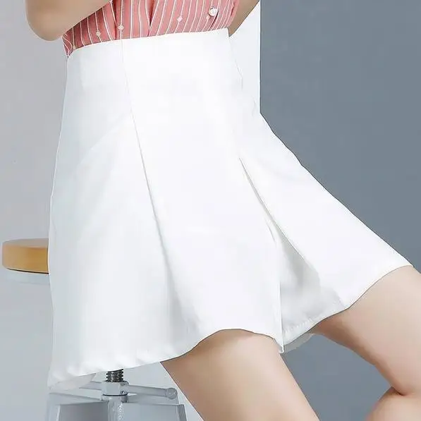 White Black Summer Women Loose Shorts 2020 New Slim High waist Skirt Solid Female Plus size 4XL AE544 | Женская одежда