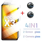 Защитное стекло 4 в 1 для экрана Xiaomi Poco X3 NFC Pocophone F3, закаленное защитное стекло для объектива камеры Pocox3 X 3 Pro F M F3 M3
