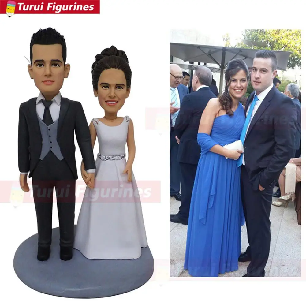 Faça a Partir de Sua Presente de Casamento Decoração de Casamento Foto Personalizado Bobblehead Boneca Homem Polyresin Personalizada Sax