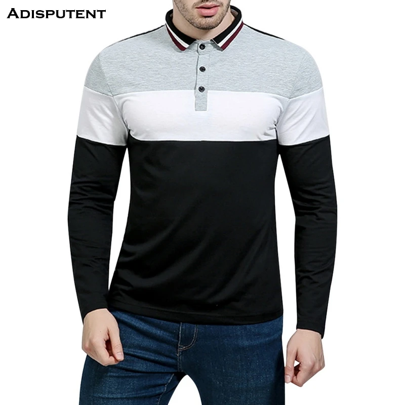 Мужская футболка в стиле пэчворк с длинным рукавом тонкий Мужской Хлопковый