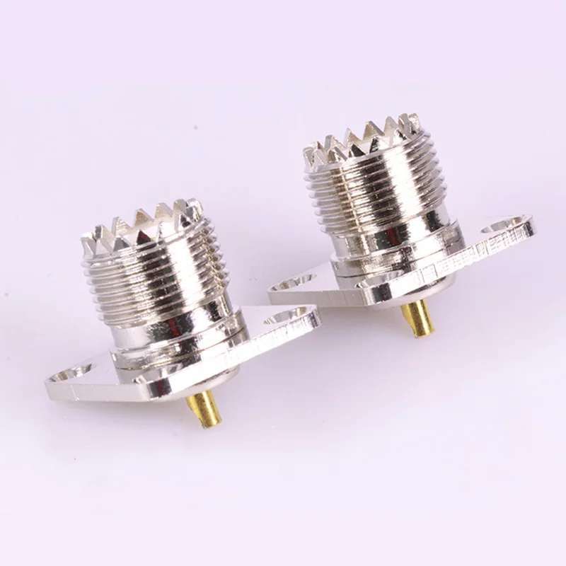 

10pcs/lot UHF Female Jack Panel Mount Connector High Quality Copper UHF Chassis Socket RF Adapter