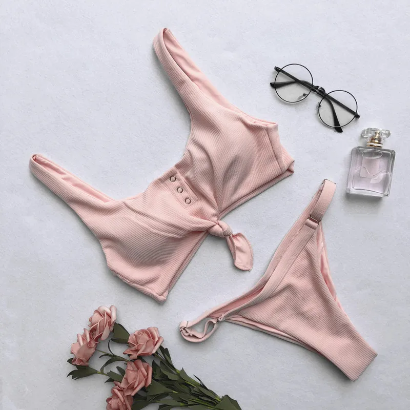 

Summer Swimwear Women 2021 Sexy Fashion Solid Color Bikini Push-Up Swimsuit Designer Bikini Suit Swimsuit Beach Two Piece Set