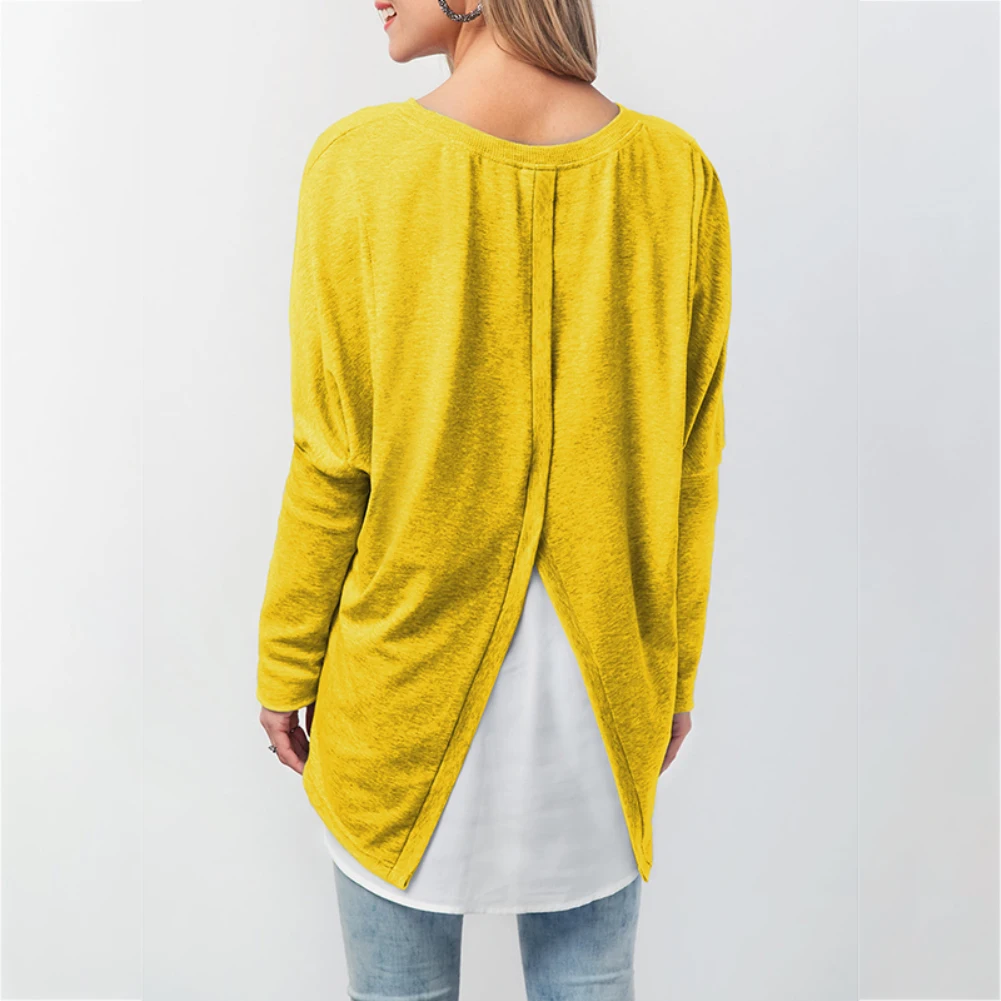 Женская блузка с длинным рукавом и круглым вырезом|Блузки| |