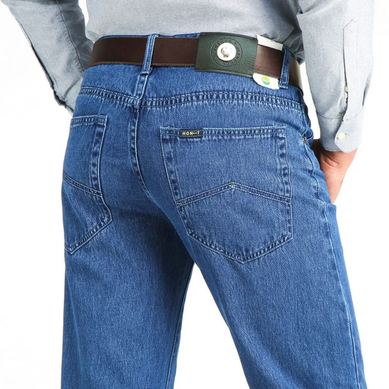 

New Arrival Loose Jeans Men Business Cotton Fabric Summer Classic Brand Straight Denim Pants for Male Casual Trousers Mens