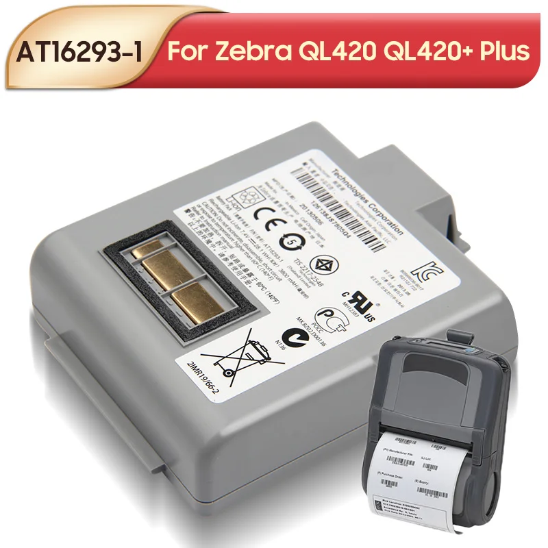 

Original Replacement Battery AT16293-1 For Zebra QL420 QL420+ Plus Mobile Printers Batteries 4200mAh