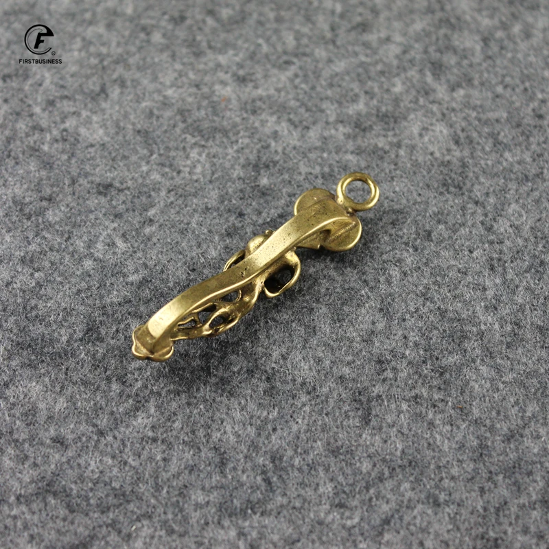 Твердая медь женьшень Ruyi скульптура украшения Ретро латунь богатство фэн шуй