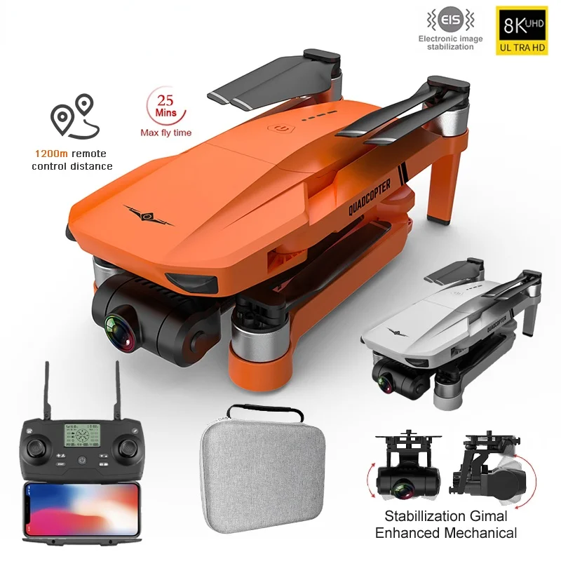 

2021 New GPS Drone 4k Profesional 8K HD Camera 2-Axis Gimbal Anti-Shake Aerial Photography Brushless Foldable Quadcopter 1.2km