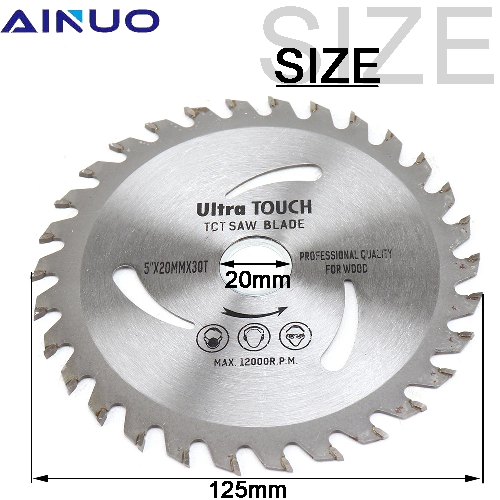 5" Circular Saw Blade Cutting Disc 4/5" Hole Metal Plastic Wood Cutter Tool 30 Teeth for Woodworking | Инструменты